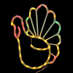 Thanksgiving Lighted Turkey Silhouette Window
